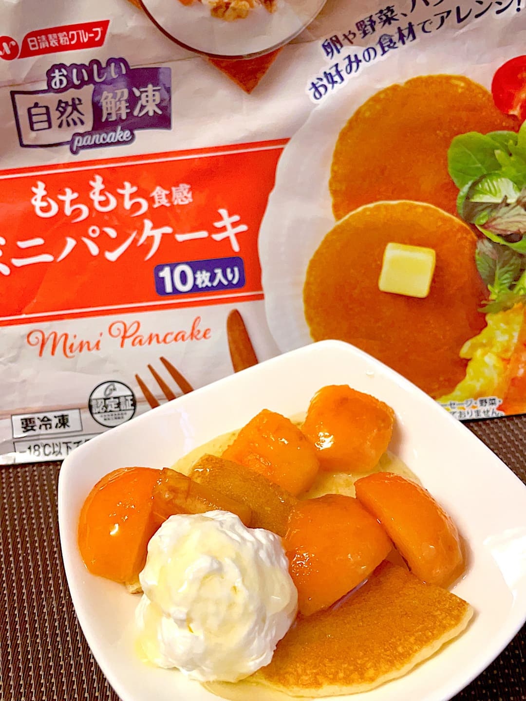 びわホイップパンケーキの完成写真
