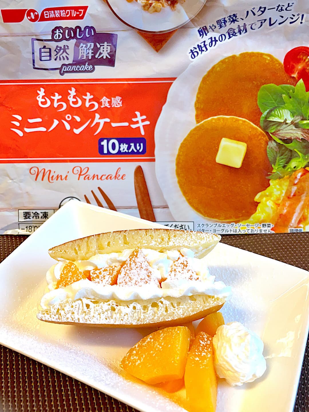 黄桃のオムレット風の完成写真