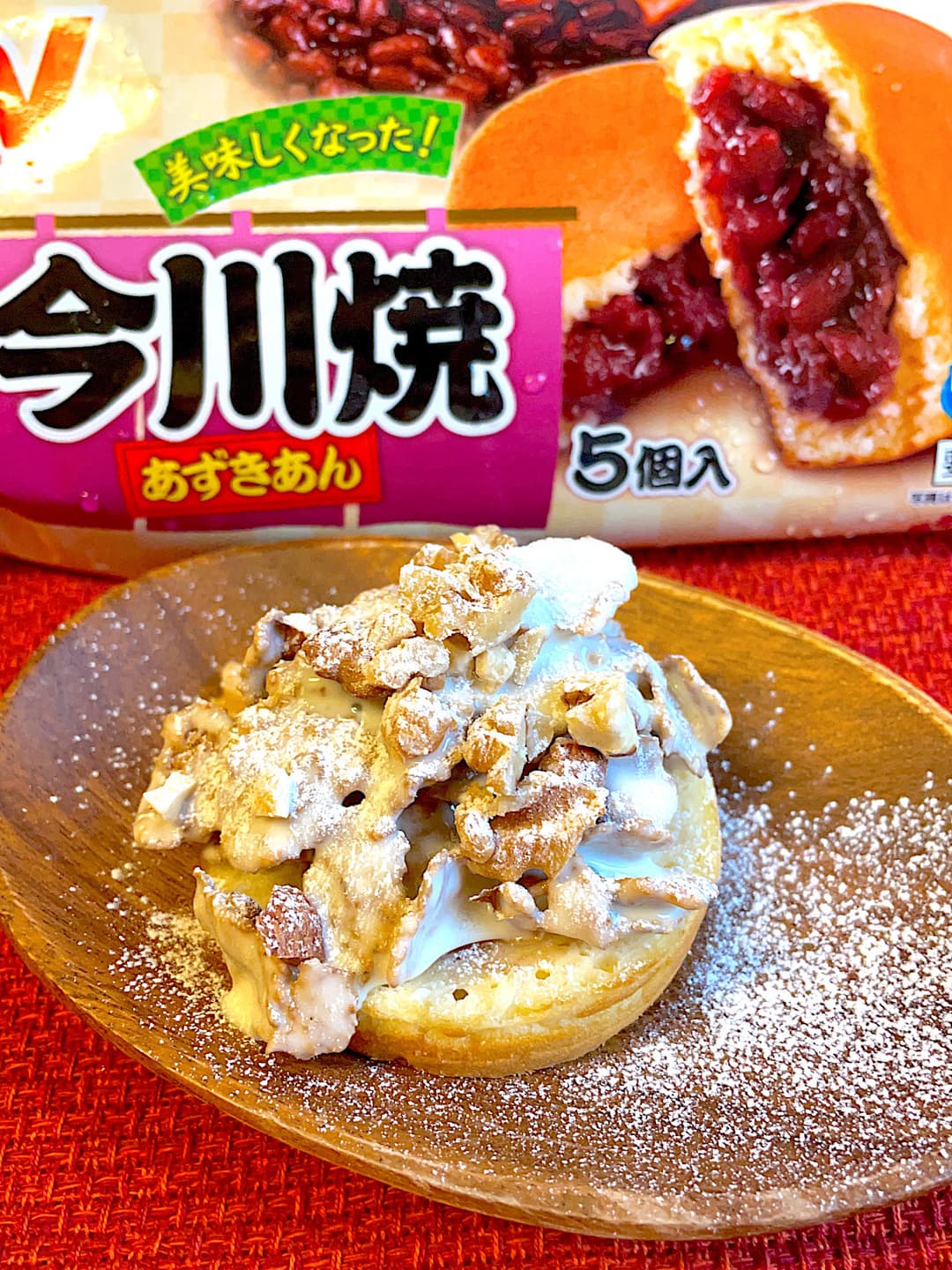 ホワイトチョコフレークの今川焼の完成写真