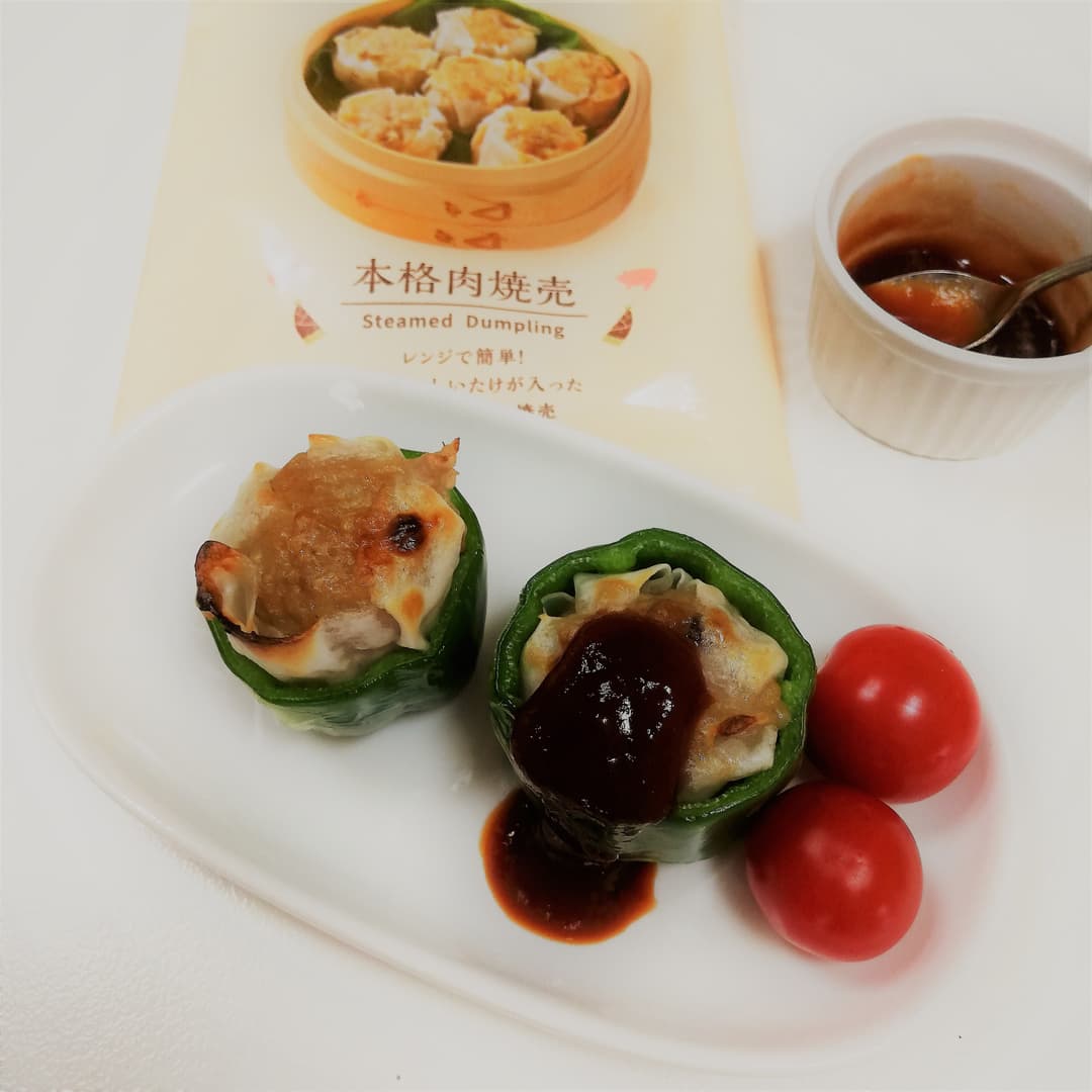 焼売で簡単ピーマンの肉詰めの完成写真