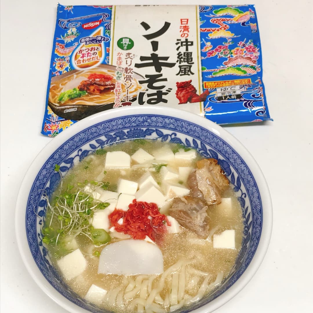 豆腐ソーキそばの完成写真