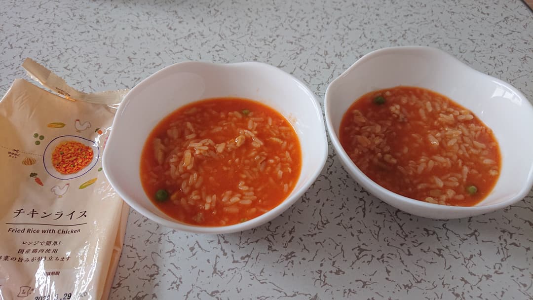 簡単チキンライスのスープリゾットチーズ風味の完成写真