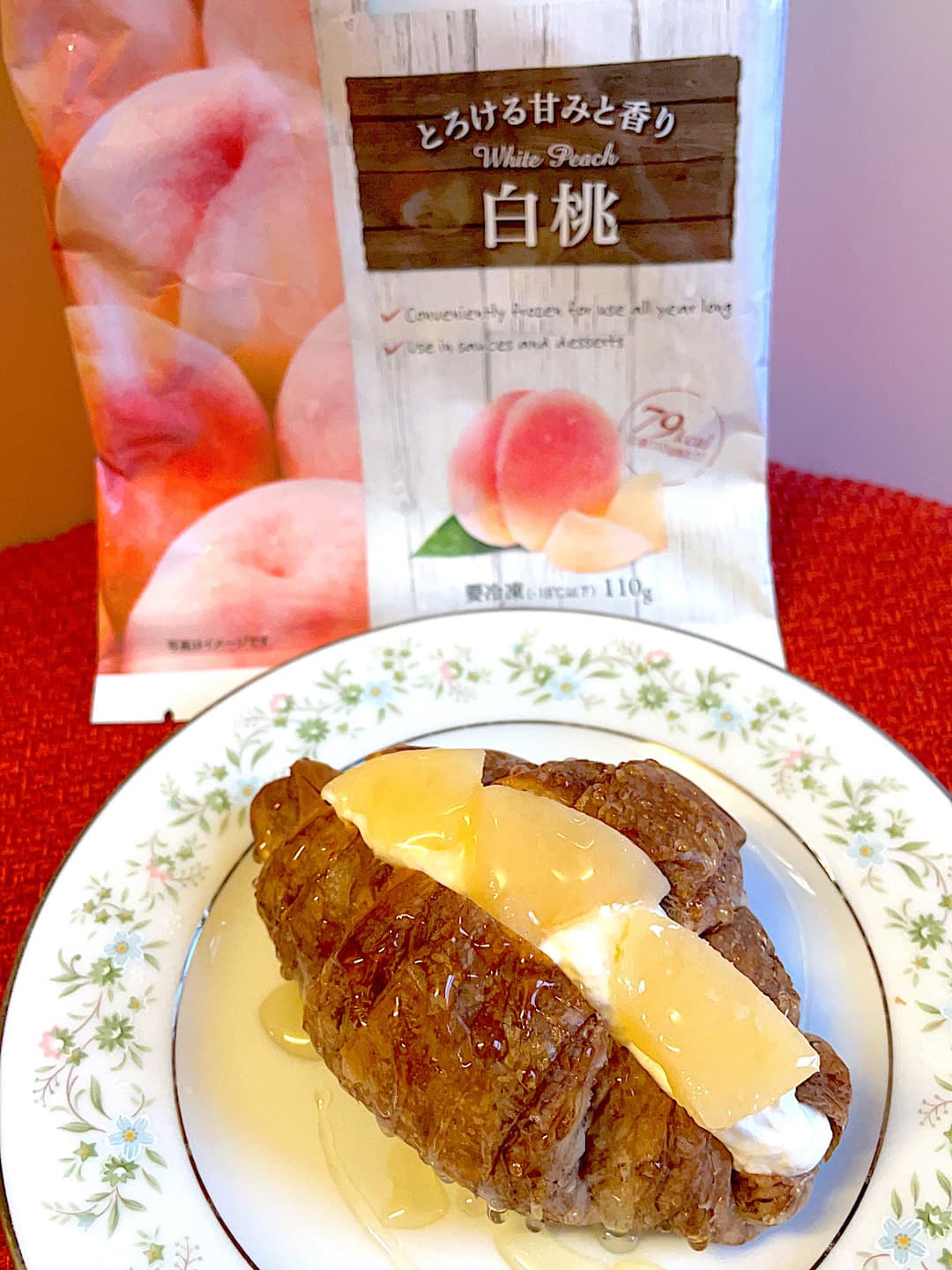 白桃のチョコクロサンドの完成写真