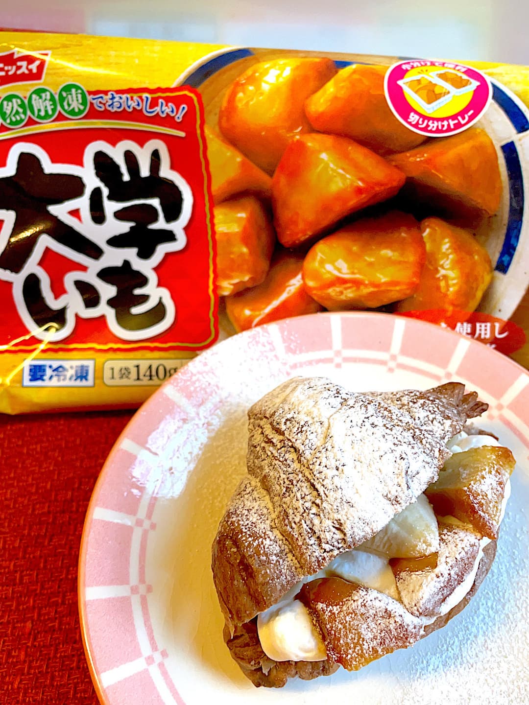 大学いもとバナナのチョコクロサンドの完成写真