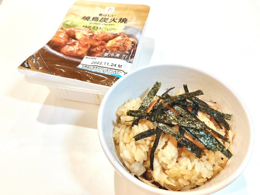 焼鳥炊き込みご飯の完成写真