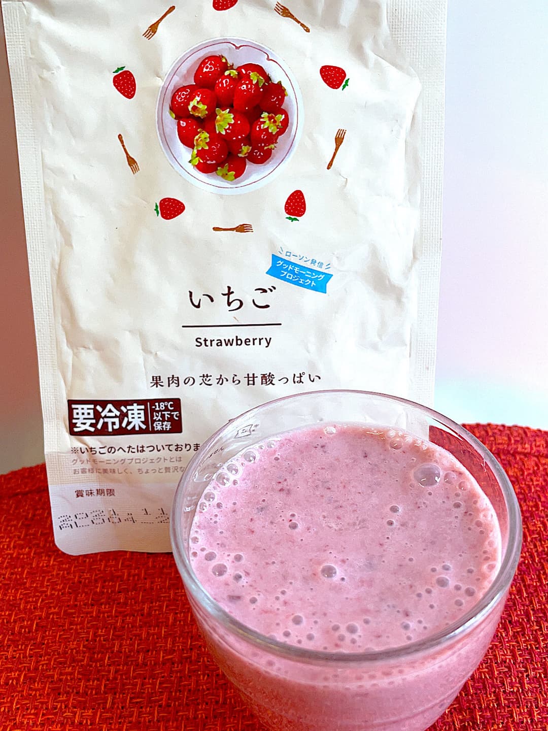 いちごバナナスムージーの完成写真