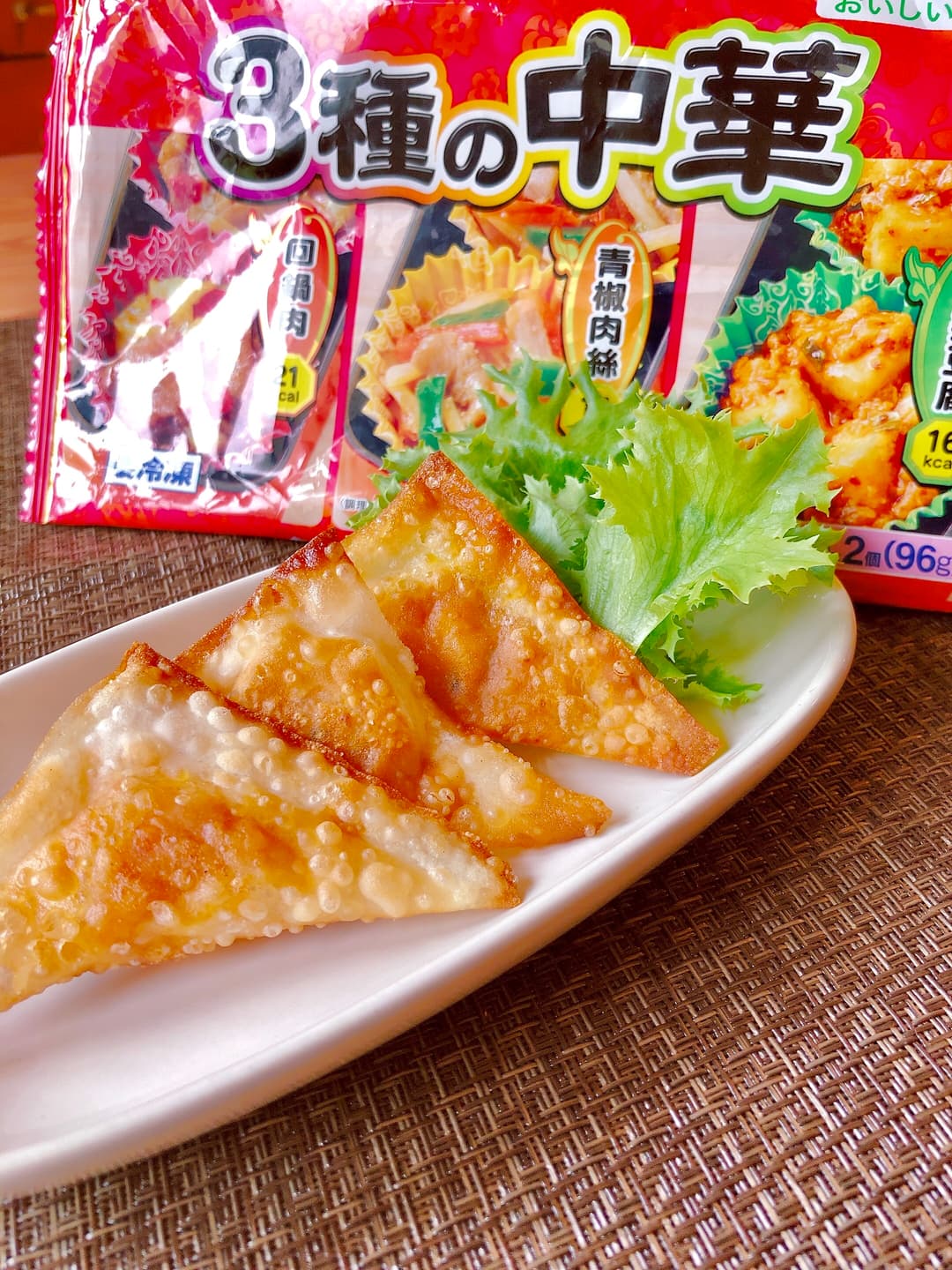麻婆豆腐のワンタン揚げの完成写真