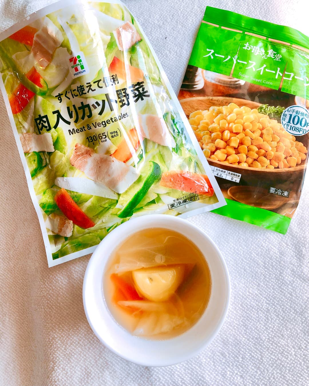 肉入りカット野菜とコーンのポトフの完成写真