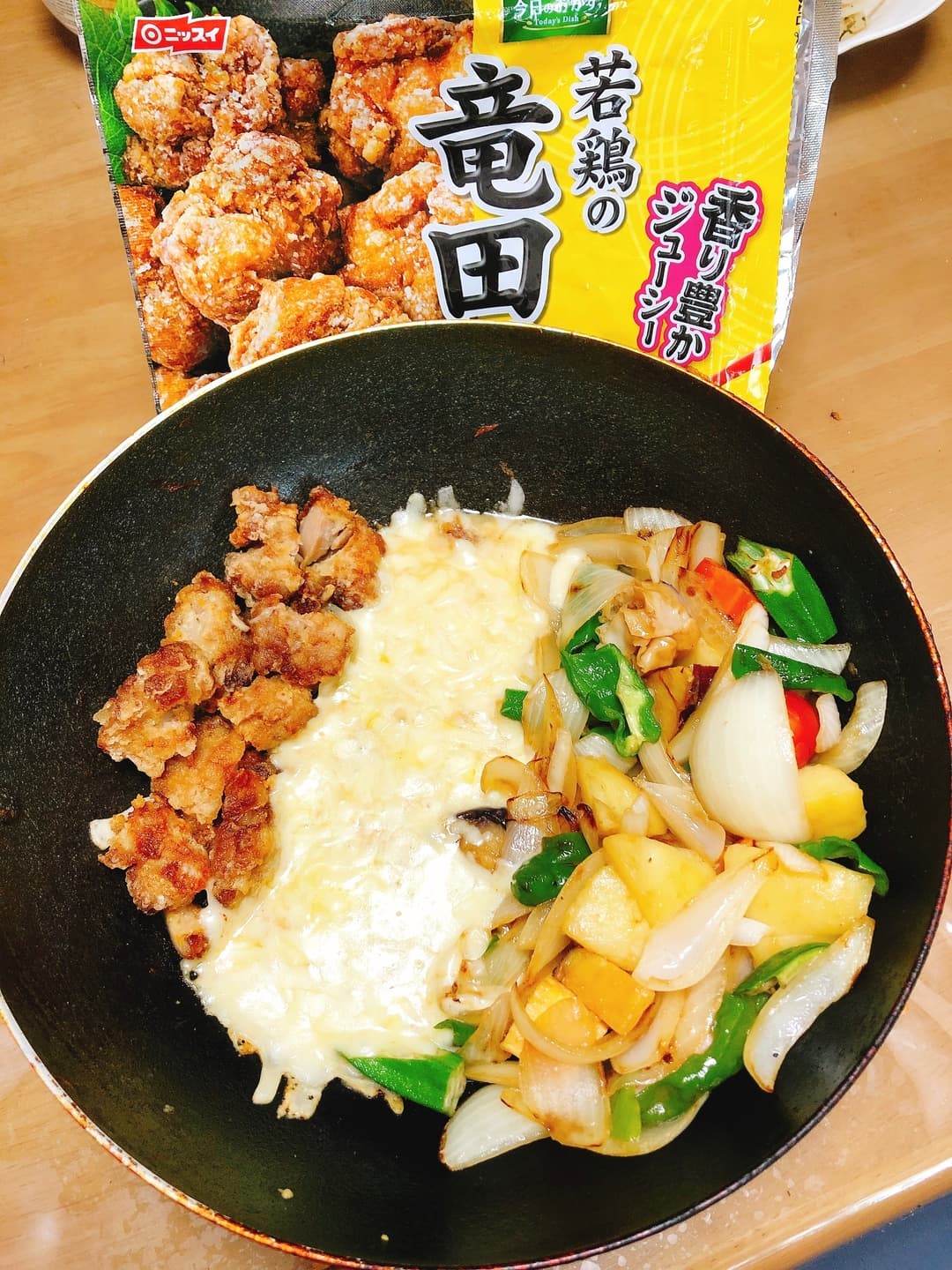 竜田揚げでチーズタッカルビの完成写真