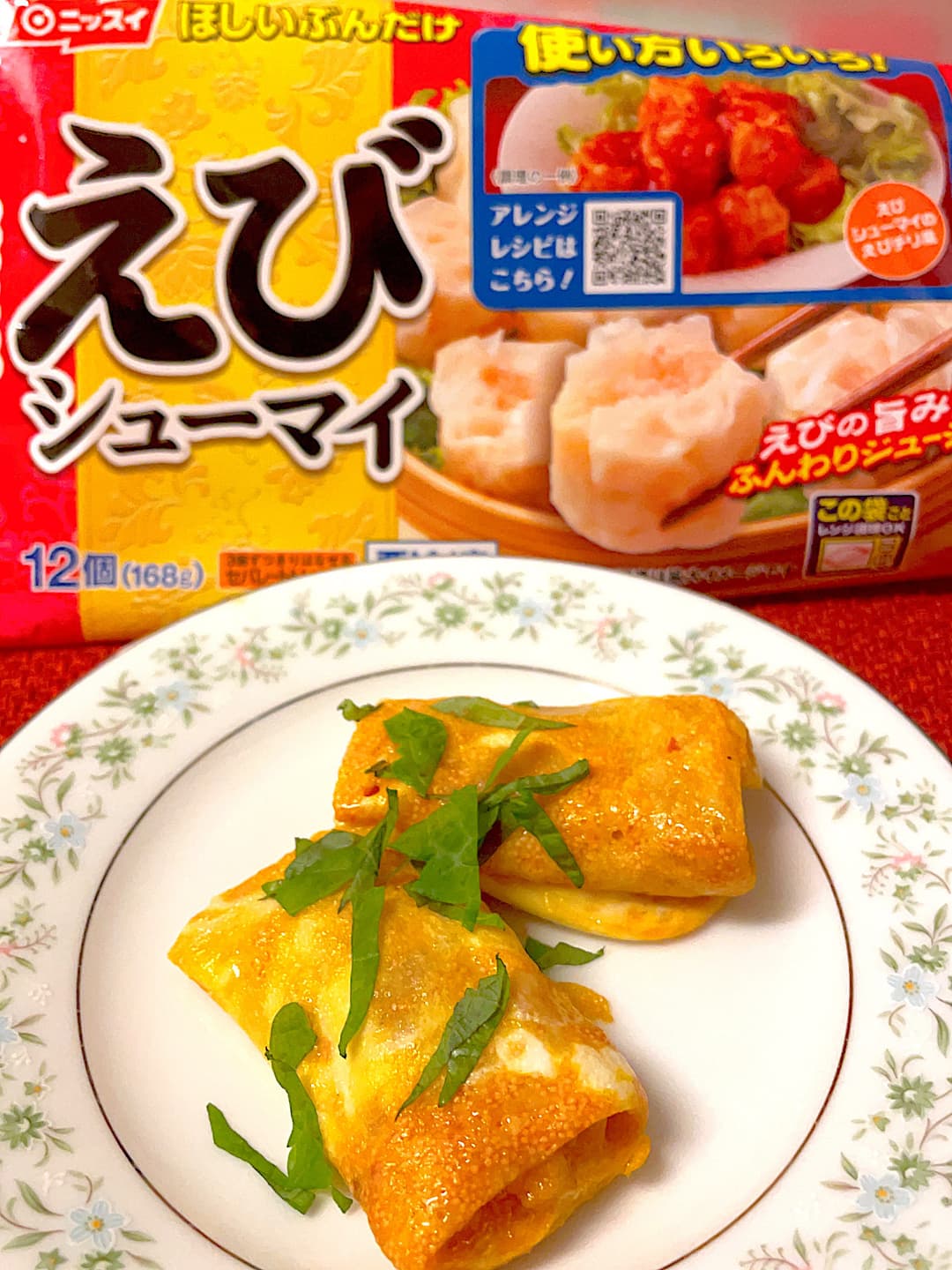 えびしゅうまいの明太子卵焼きの完成写真
