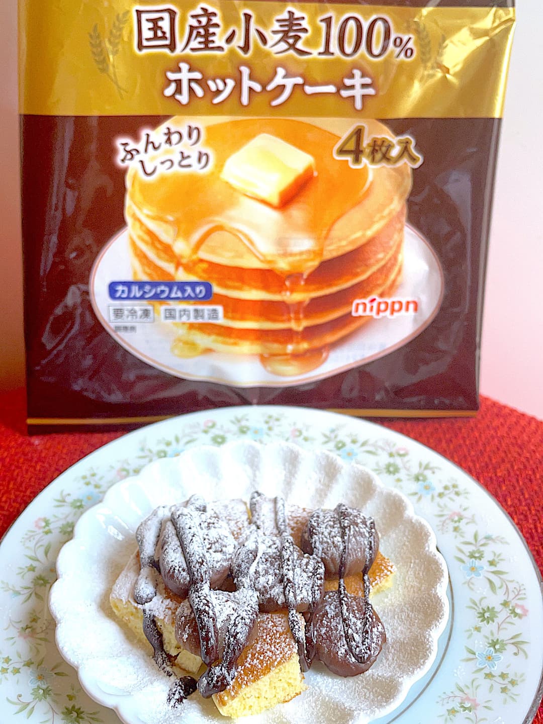 甘栗チョコホットケーキの完成写真