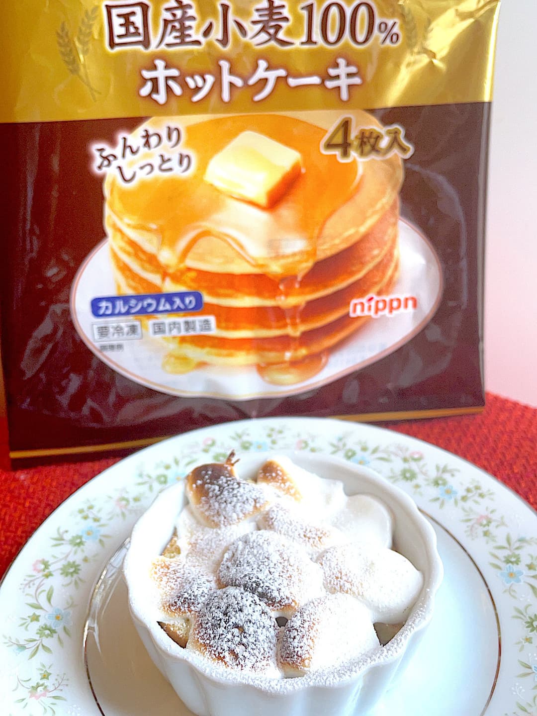 ホットケーキのマシュマロ焼きの完成写真