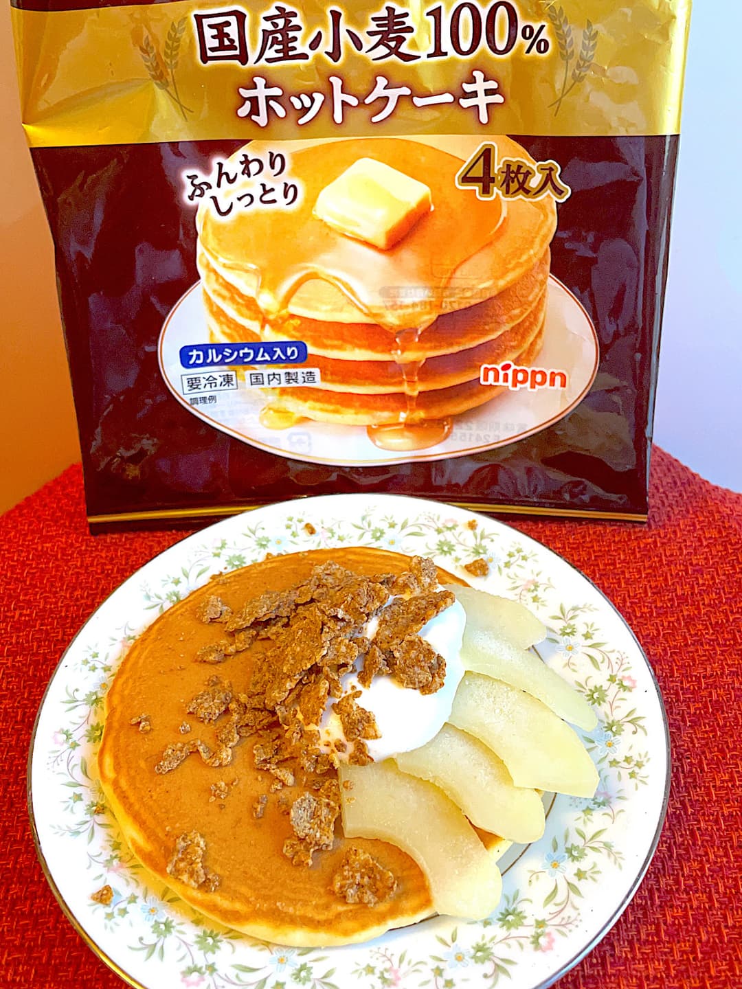 白桃ブランのホットケーキの完成写真