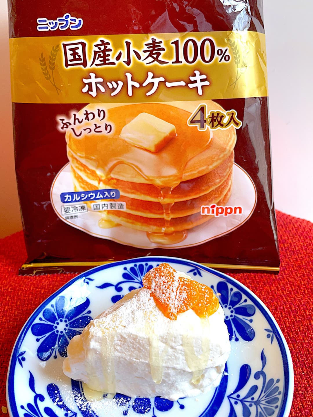 ホットケーキのショートケーキ風の完成写真