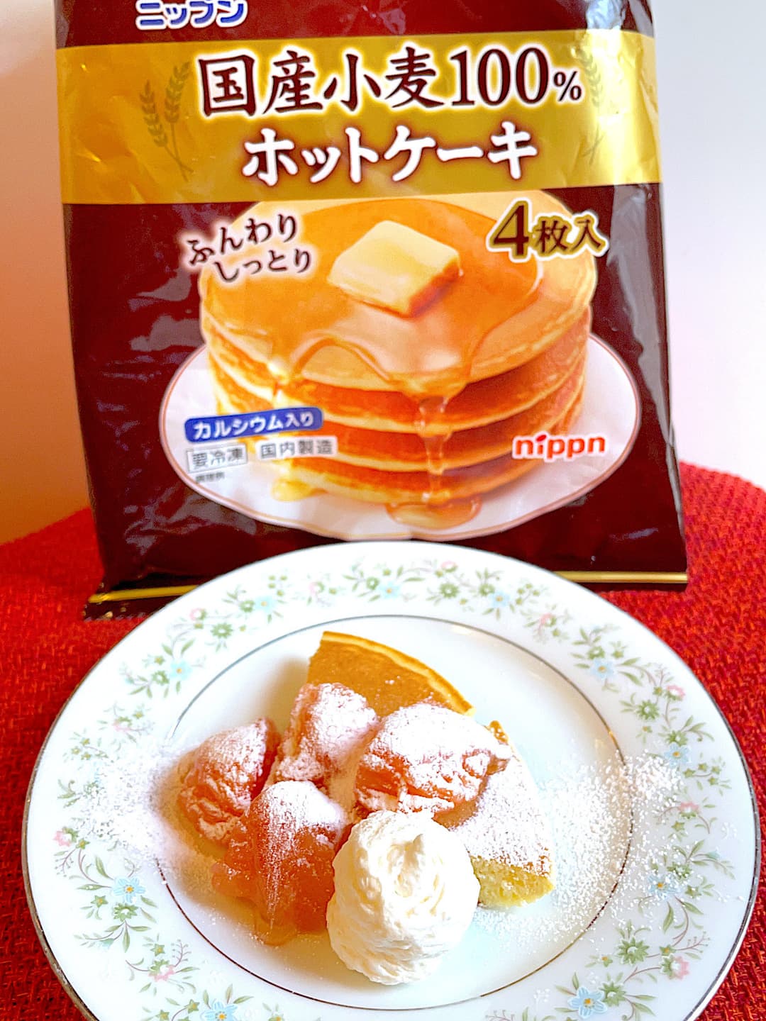 ピンクグレープフルーツのホットケーキの完成写真