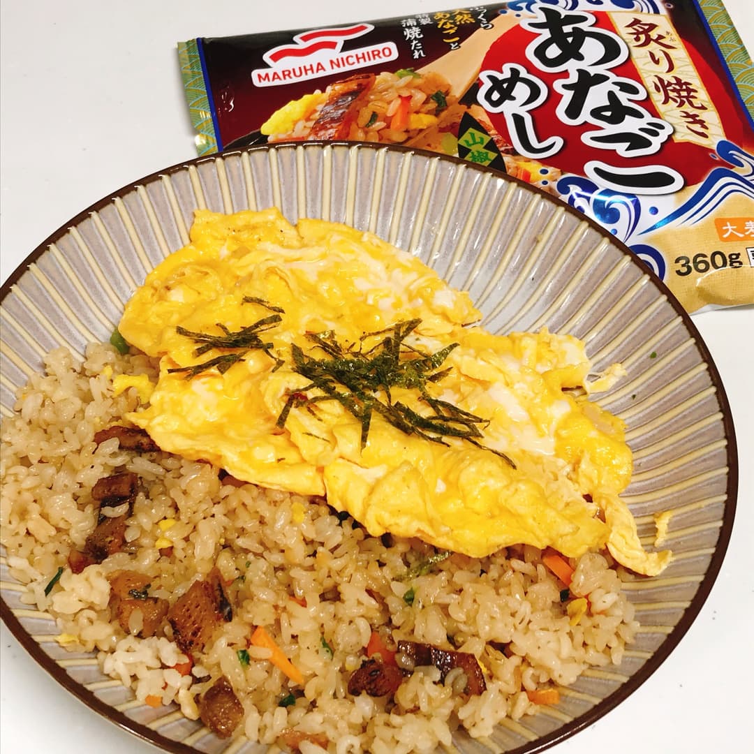 ふんわり卵の炙り焼きあなごめしの完成写真