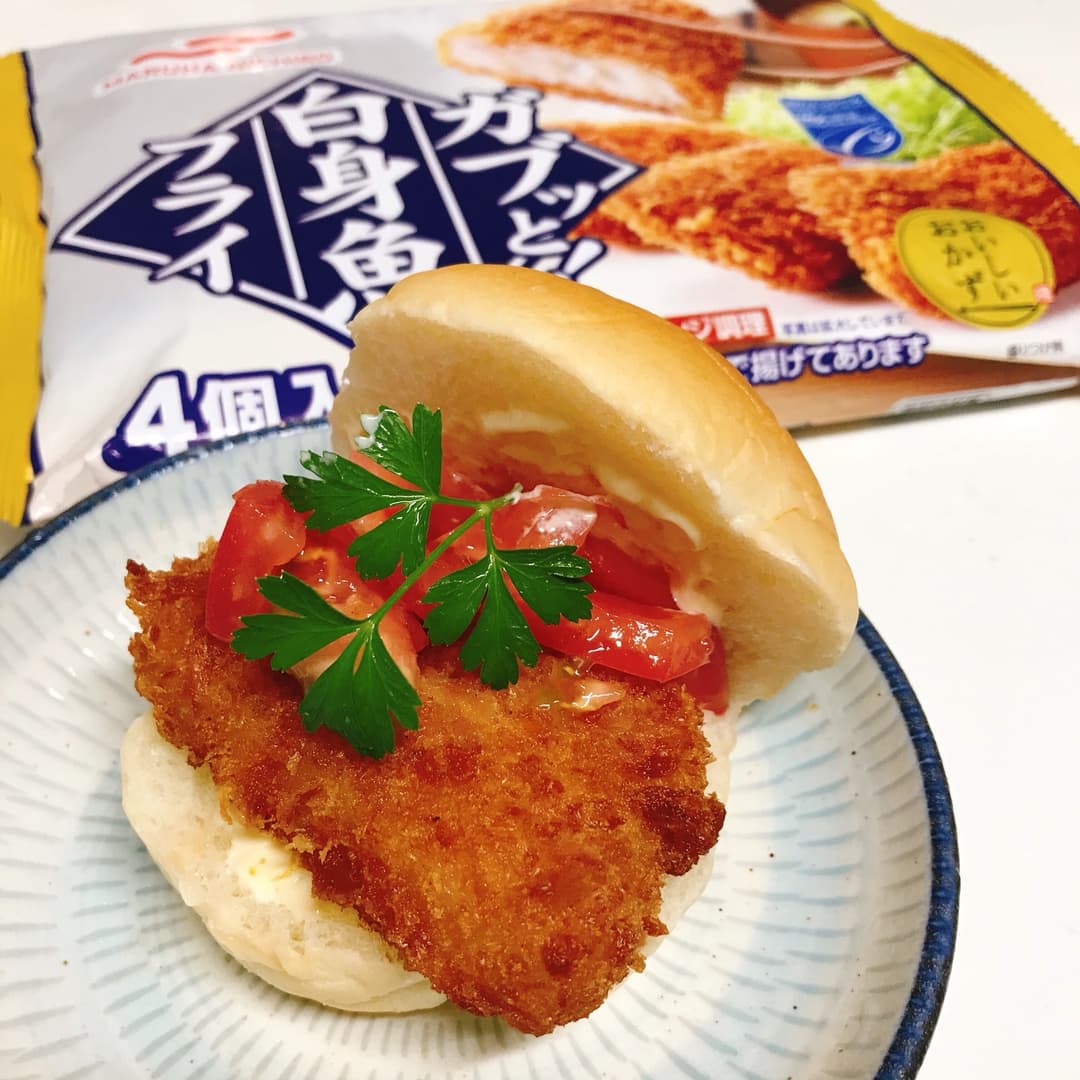 白身フライのミニバーガーの完成写真