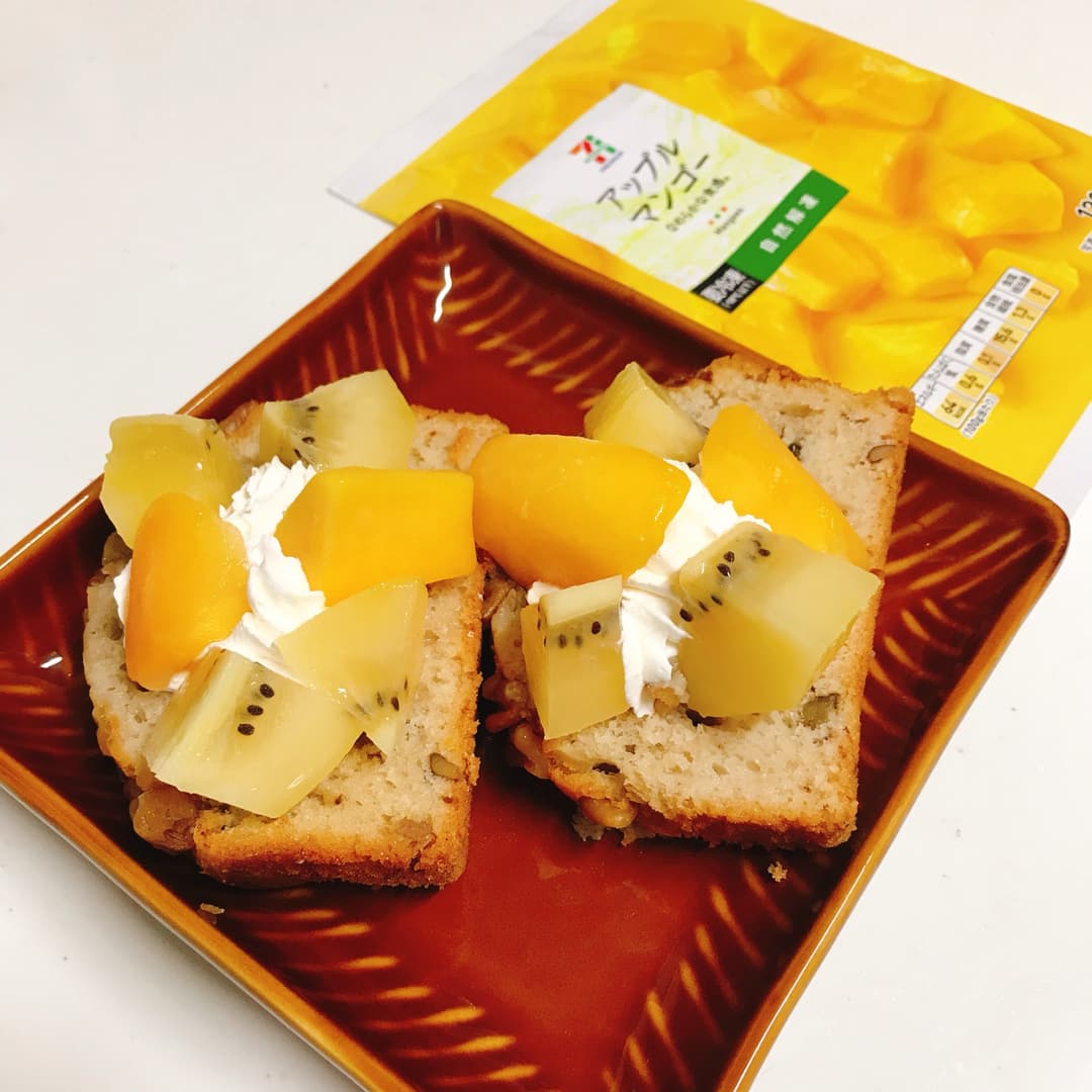 アップルマンゴーホイップケーキの完成写真