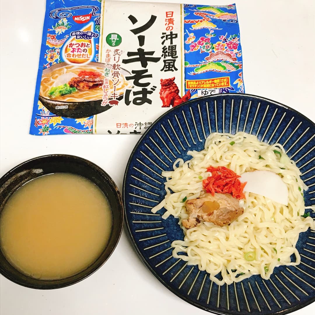 つけ麺ソーキそばの完成写真