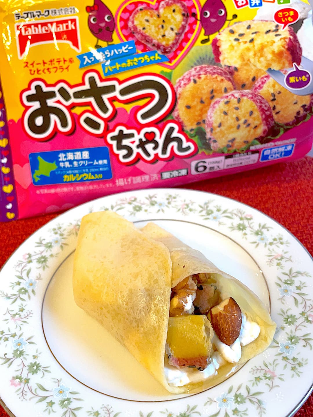 おさつちゃんのミックスナッツクレープの完成写真