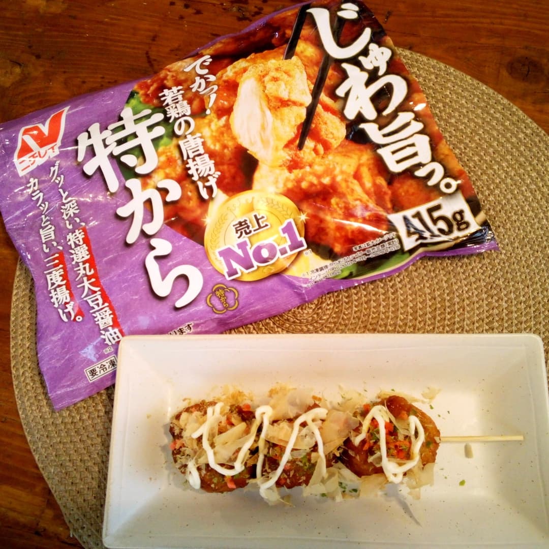 お好み焼き風串唐揚げの完成写真