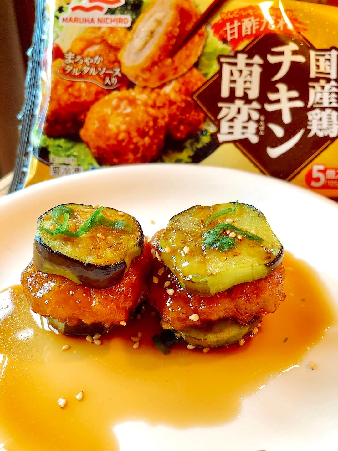 トロッと茄子のチキン南蛮のせの完成写真