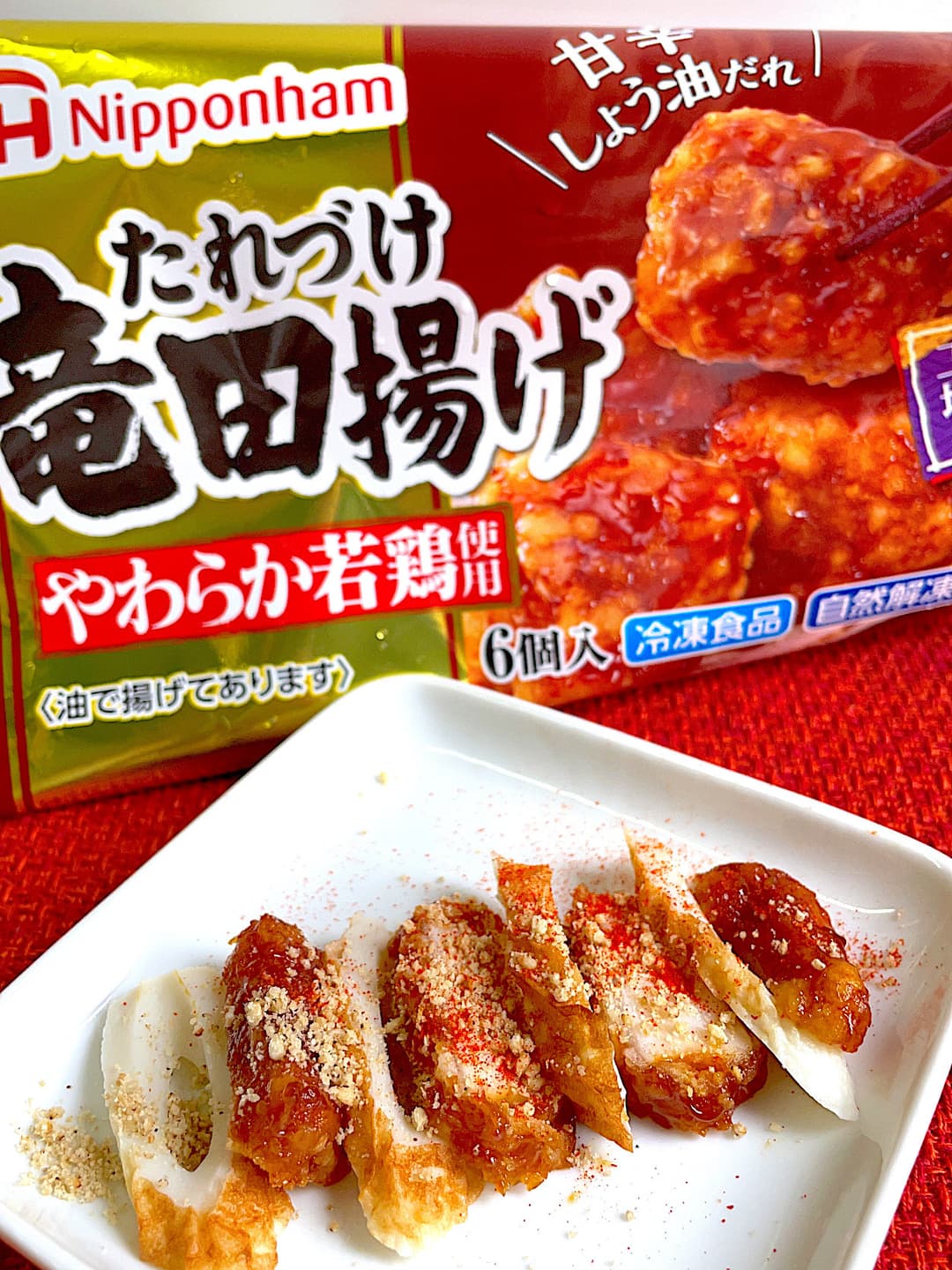 たれづけ竜田揚げのちくわサラダの完成写真