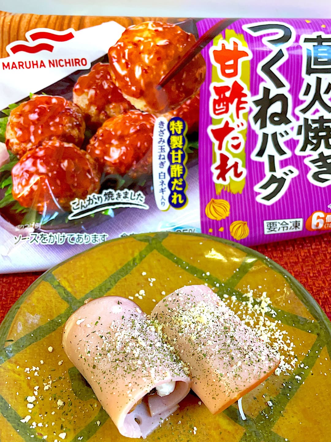 つくねバーグの塩昆布チーズロールの完成写真