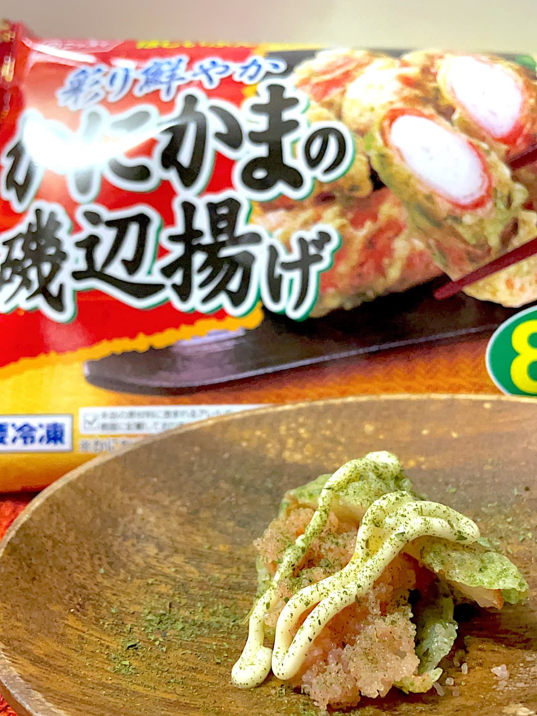 かにかま磯辺揚げの明太子マヨサンドの完成写真