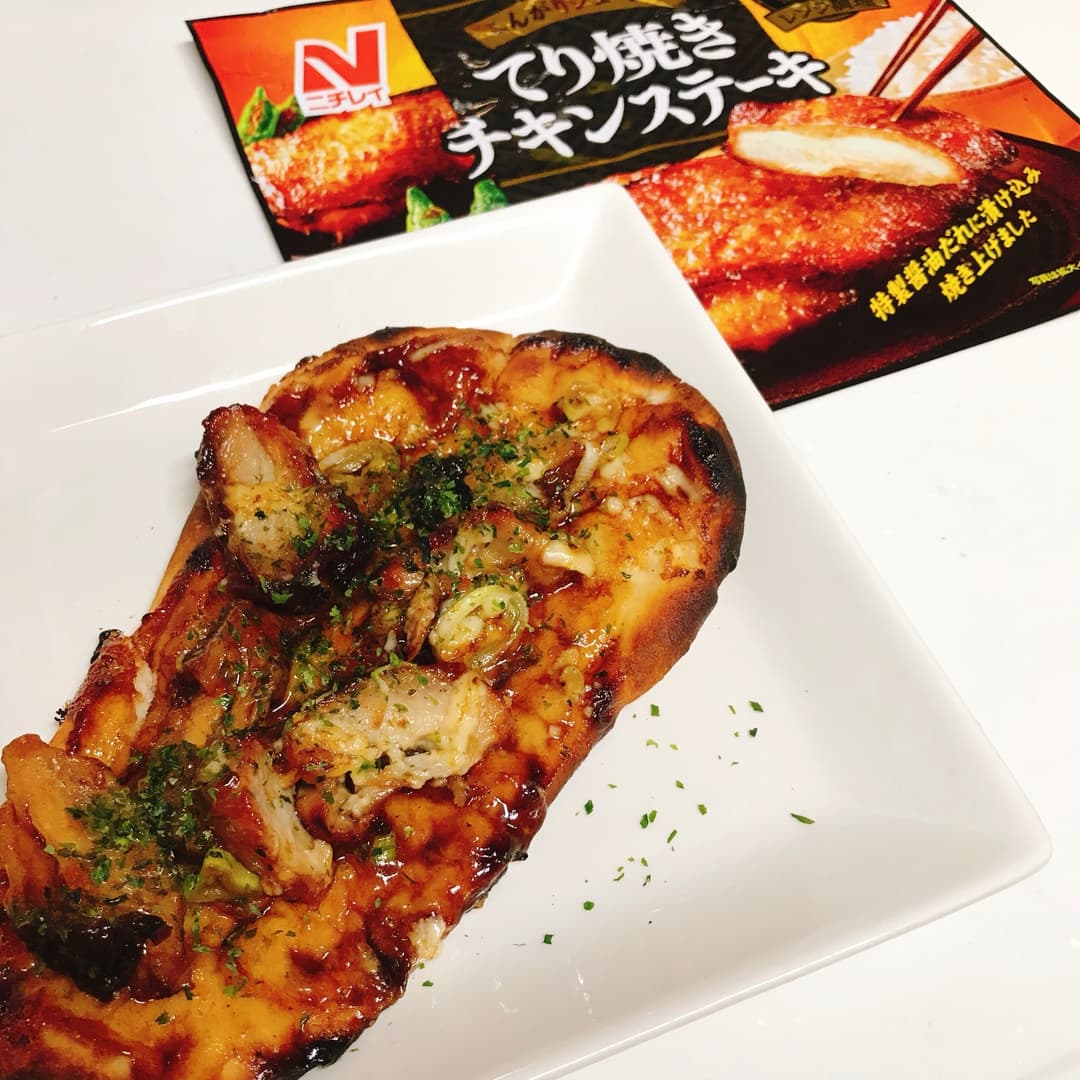 てり焼きチキンのお好み焼風ナンの完成写真
