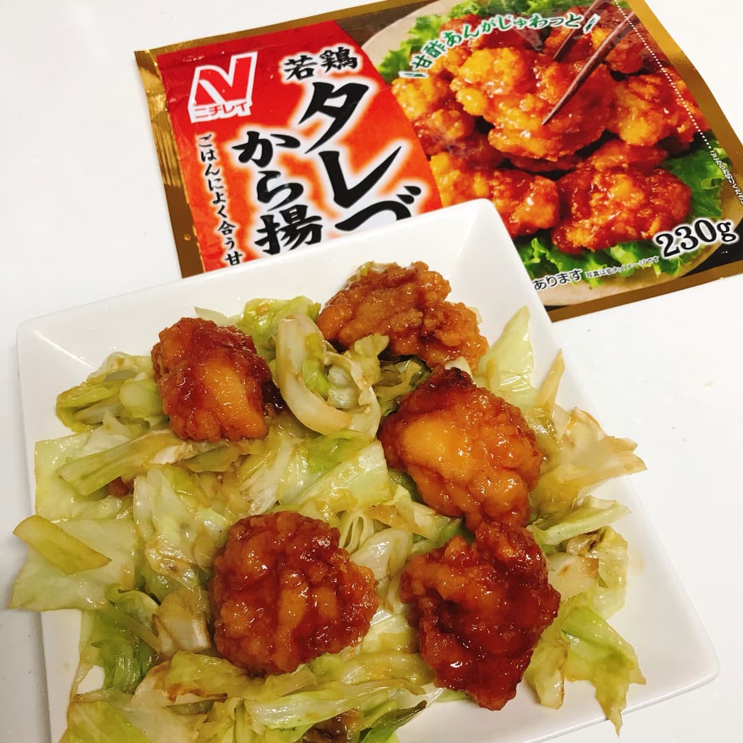 タレづけから揚げのガリぽん炒めの完成写真