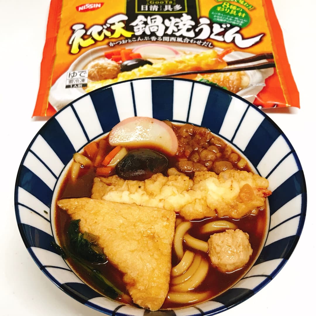 えび天味噌煮込みうどんの完成写真