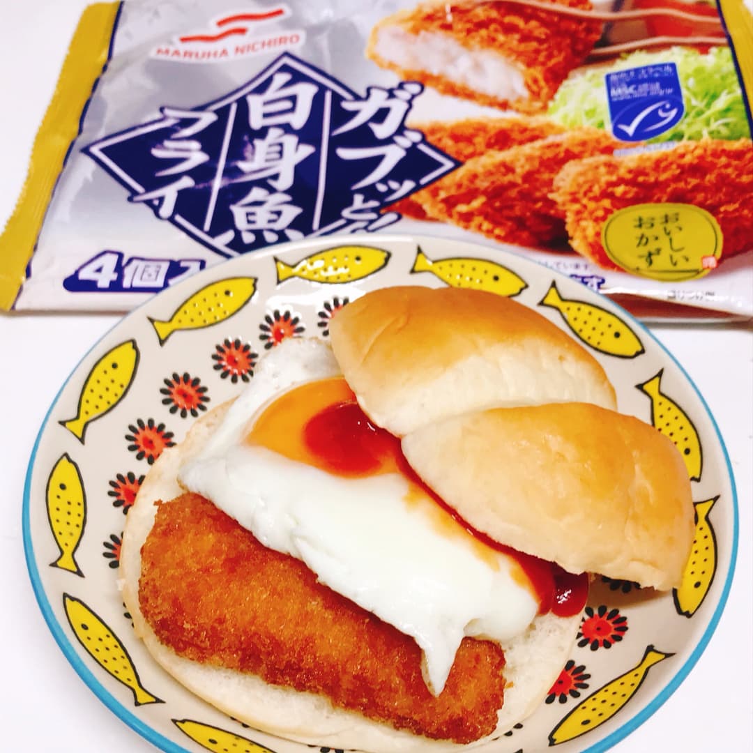 月見フィッシュバーガーの完成写真
