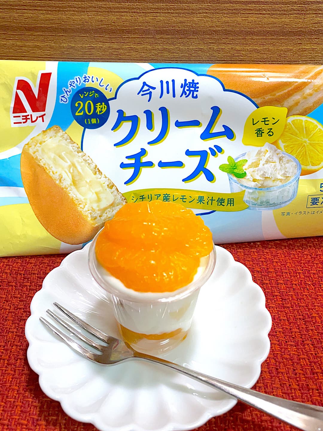 今川焼のみかんヨーグルトパフェの完成写真