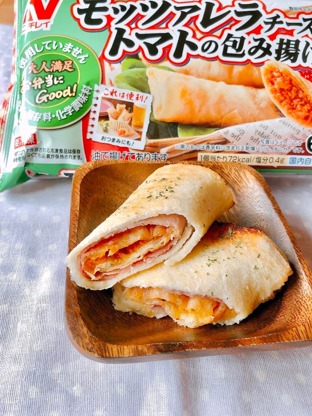 モッツァレラ包み揚げのロールサンドの完成写真