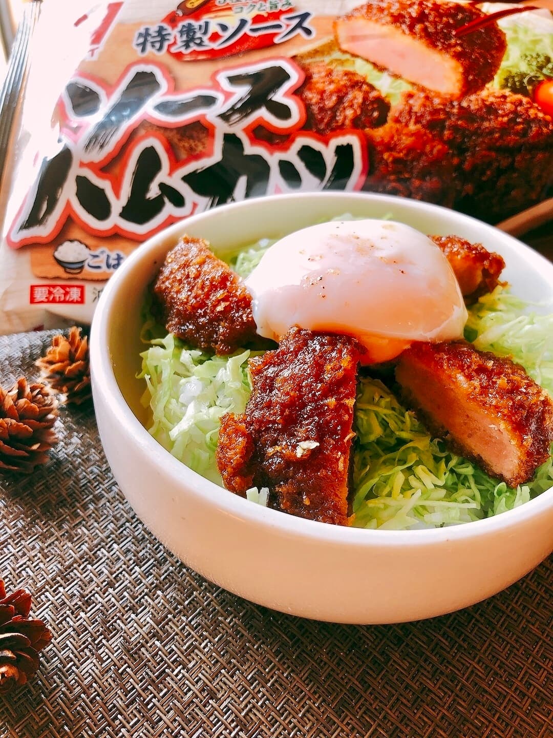 温玉のせソースハムカツ丼!の完成写真