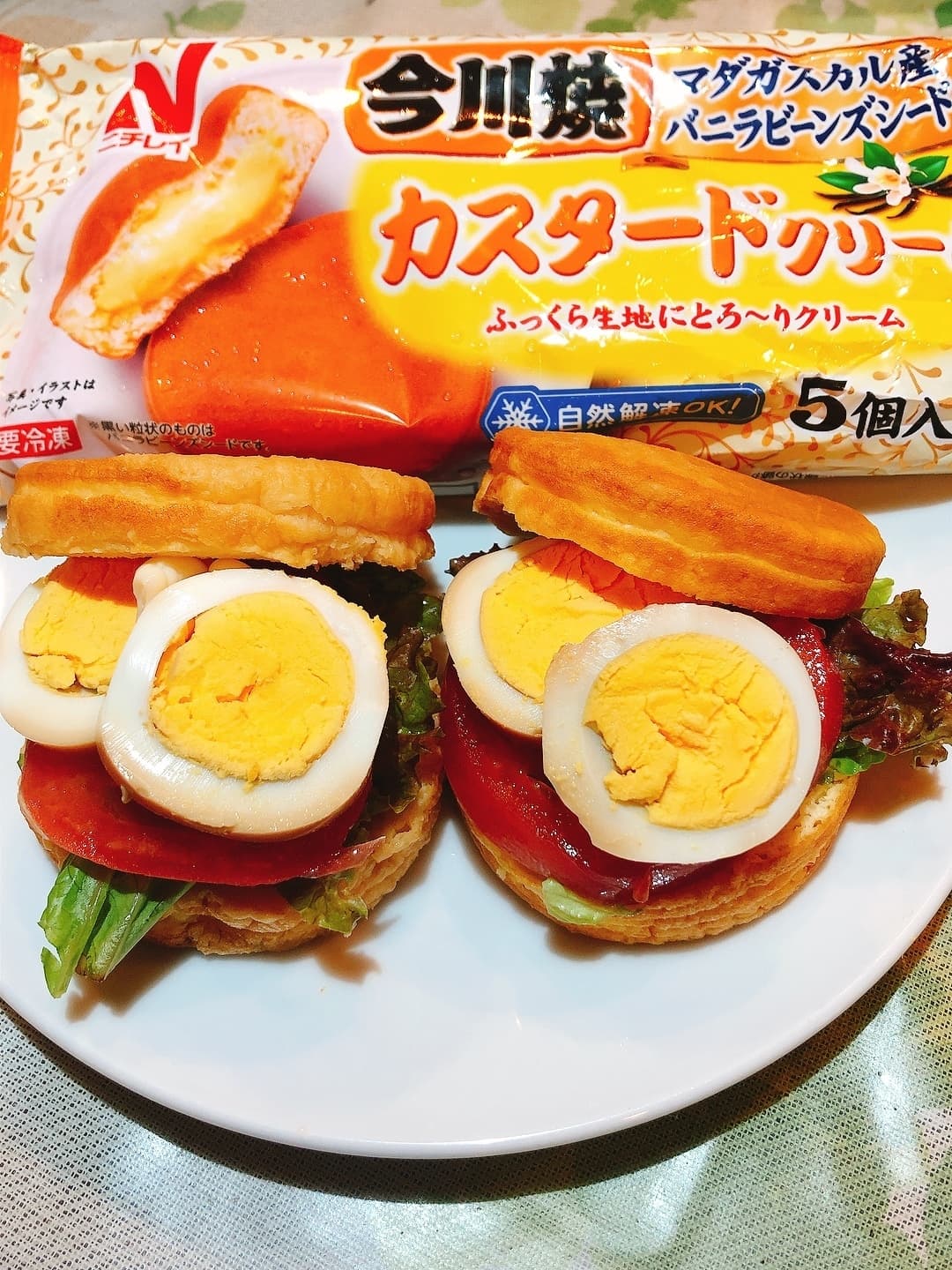 今川焼きでサンドイッチの完成写真