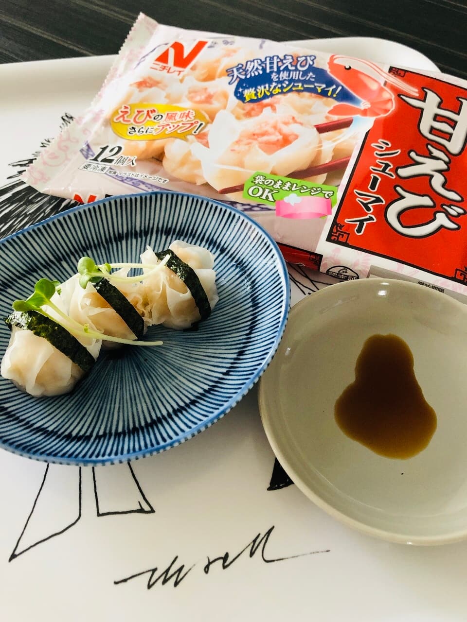 甘えびシューマイのお寿司風の完成写真
