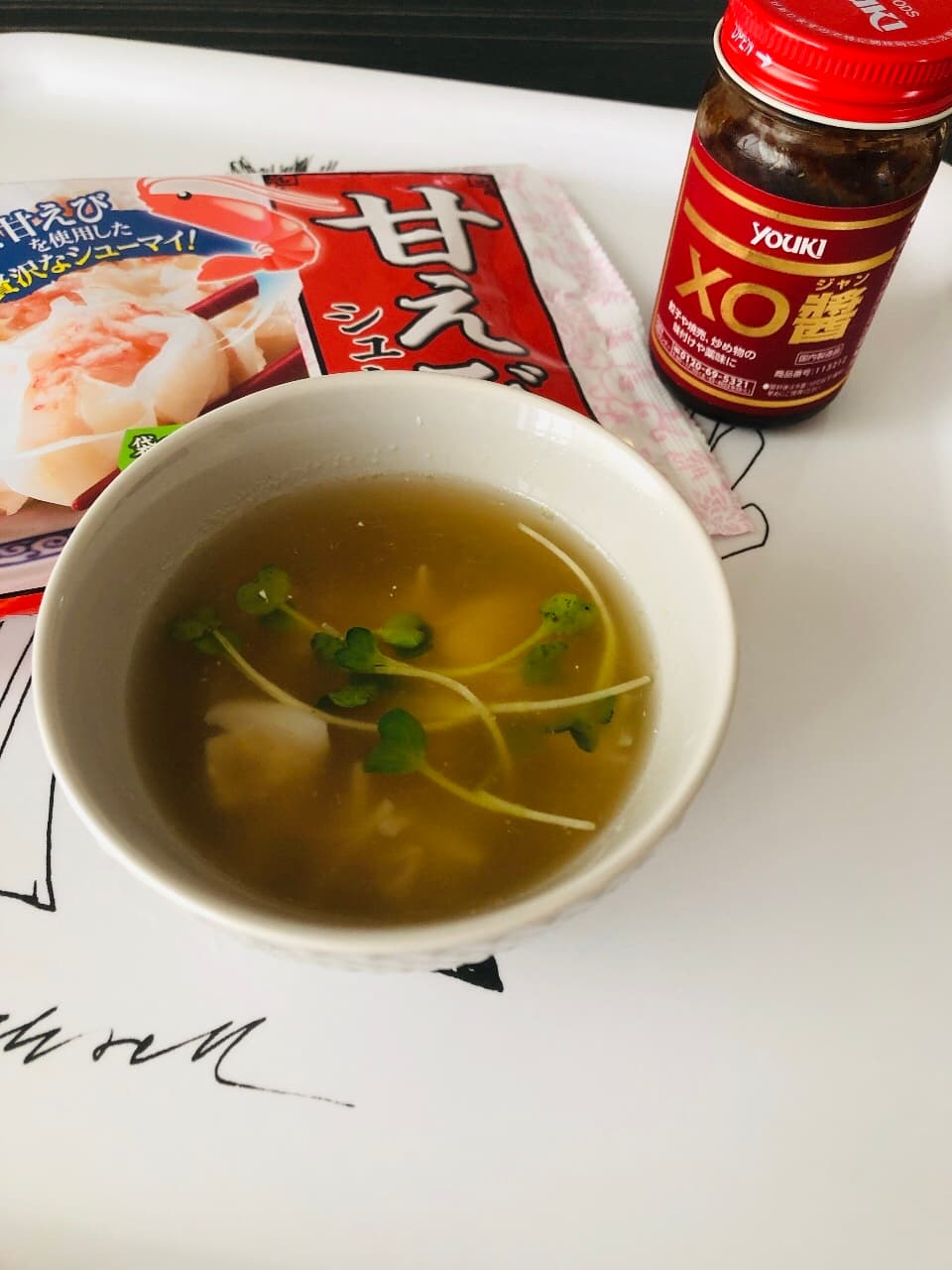 甘えびシューマイとえのきのXO醬スープの完成写真