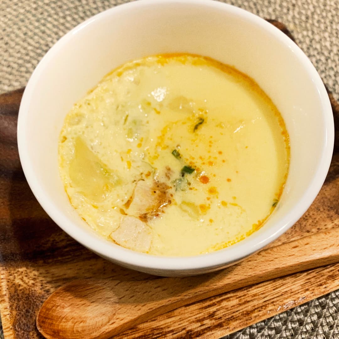 よだれ鶏だれの中華風茶碗蒸しの完成写真