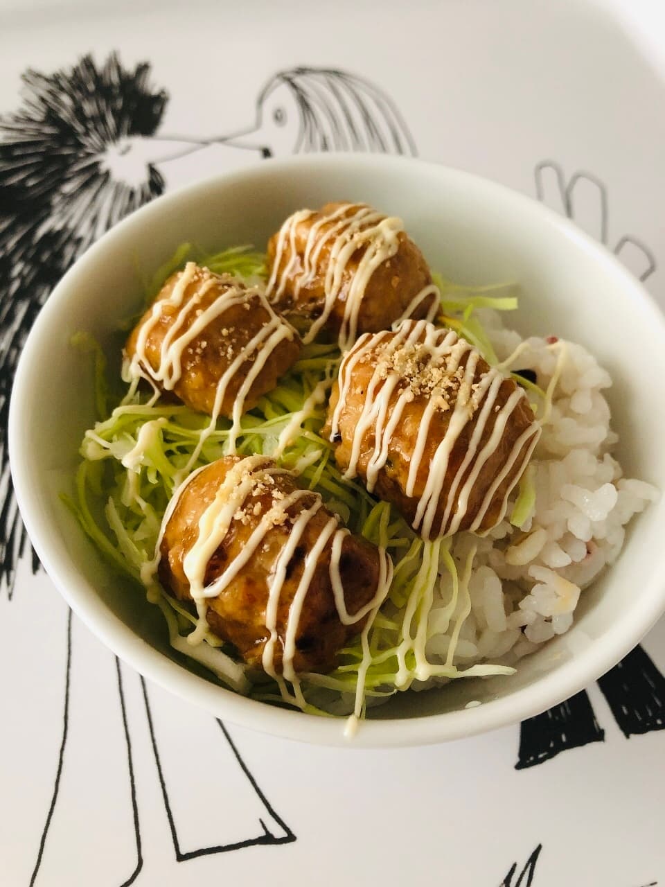 てりマヨつくねのミニ丼の完成写真