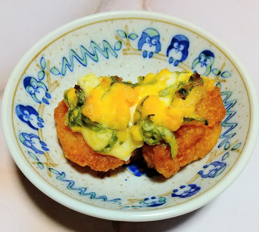 若鶏ももからあげのゆで卵マヨ焼きの完成写真
