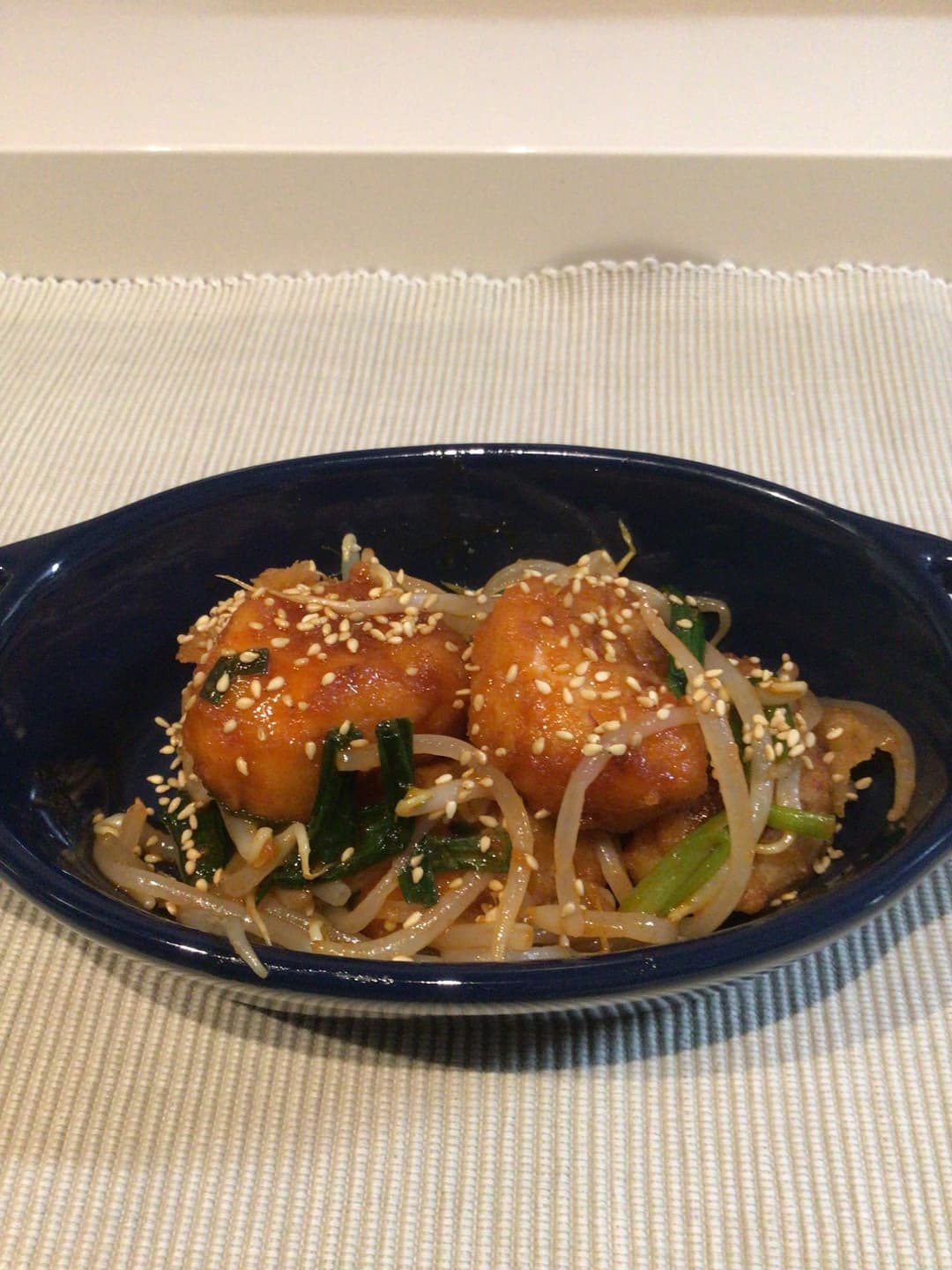 むねからのピリ甘辛の完成写真