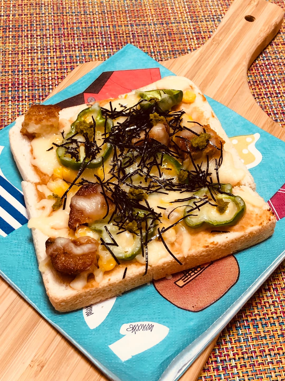 大葉若鶏の和風ピザトーストの完成写真