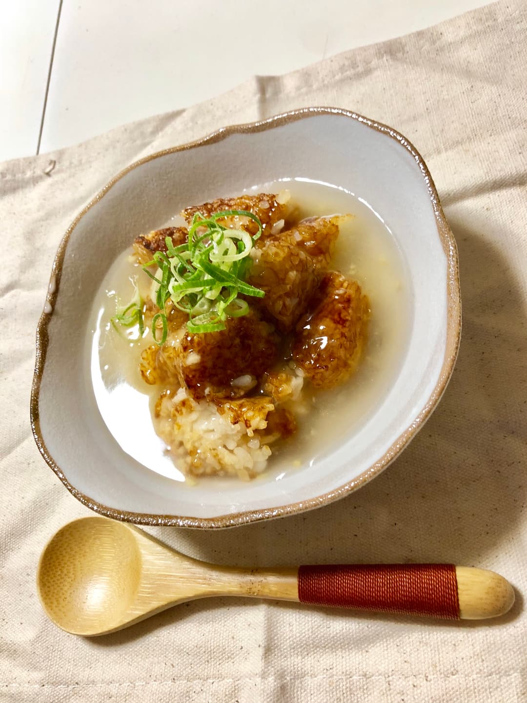 温まる!!カリカリ焼きおにぎりの生姜あんかけの完成写真