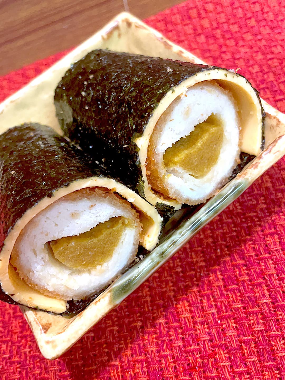 カレーロールのチーズ海苔巻きの完成写真