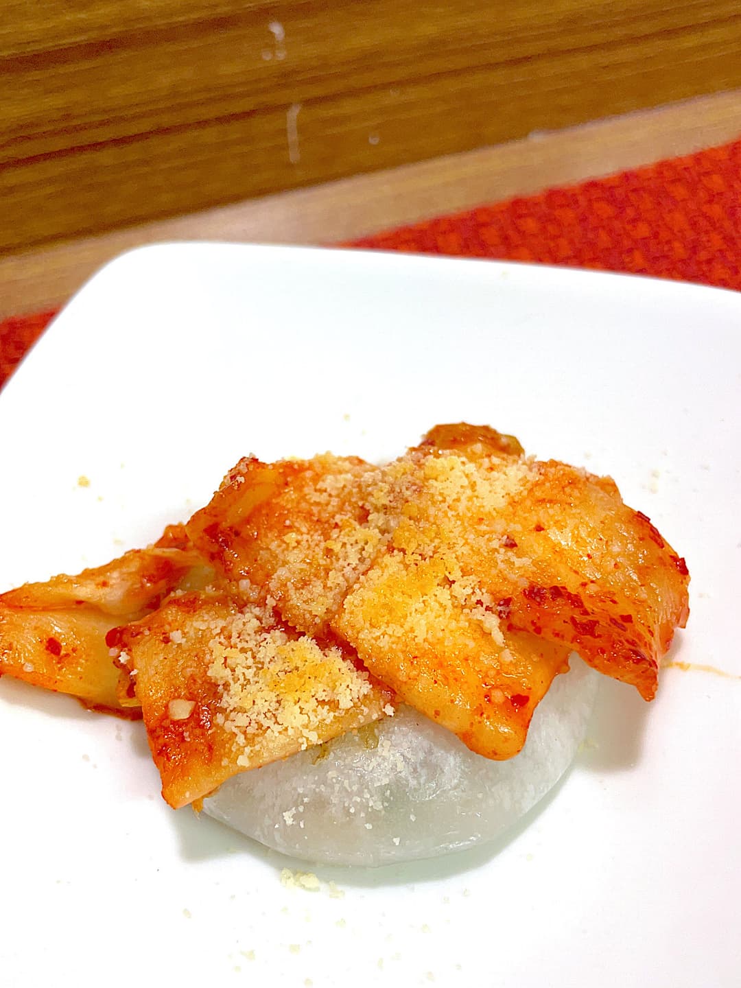キムチーズにら焼餅の完成写真