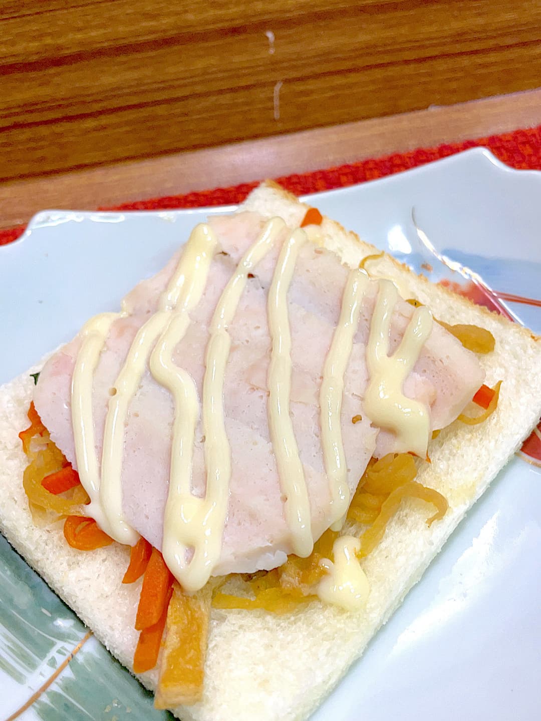 切り干し大根とサラチキのマヨトーストの完成写真