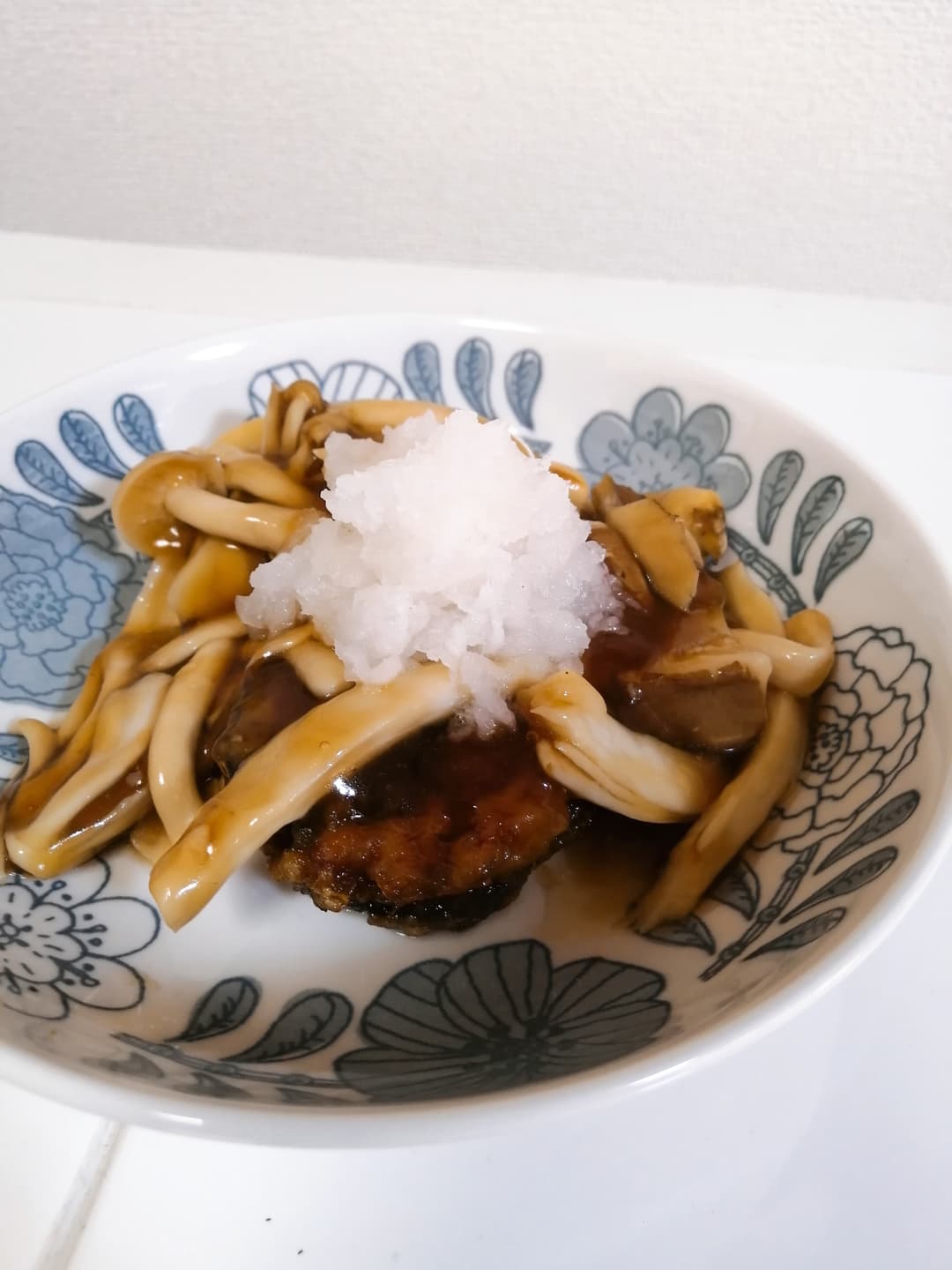 なすひき肉はさみ揚げ きのこのあんかけソースの完成写真
