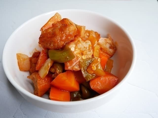 レンチンで作る特から酢豚風の完成写真